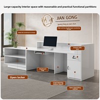 Bureau d'accueil en cuir - Design minimaliste multifonctionnel pour hall d'hôtel, salon de beauté, établissement de formation et bureau