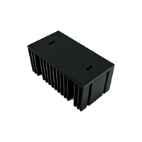 Radiateur de refroidissement en aluminium extrudé noir oxydé rectangulaire à ailettes verticales denses pour alimentation de contrôle intégrée