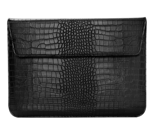 Tùy chỉnh sang trọng mềm hai mặt màu đen PU da máy tính bảng trường hợp ngắn gọn thư mục máy tính xách tay tay Áo máy tính xách tay vali túi với Polyester Lót - Product Image 1