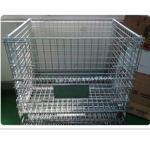 Contenitore per trasporto di contenitori in rete metallica impilabile per magazzino pallet - Product Image 5