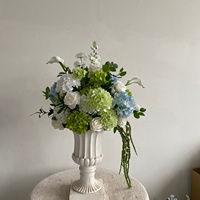 Bouquet de roses en cascade vert et blanc, arrangement floral en soie pour mariage, table, maison, fête