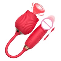 Nuevo Cargador USB 2 en 1 con Forma de Flor Rosa, Juguete Sexual, Vibrador, Estimulador de Clítoris, Pezones y Punto G para Mujeres