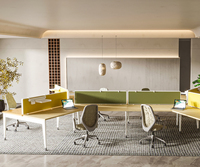 Système de bureau moderne double face en aluminium OMNI avec bancs à dossier ergonomique et poutre centrale – Mobilier de bureau modulaire