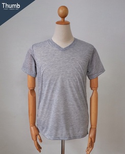 Service personnalisé Apaapel de tissus pour hommes couleur grise 100% Polyester t-shirt pour impression par Sublimation fabriqué en thaïlande - Product Image 2