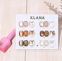 KLANA – Lot de 6 vernis gel œil de chat brun neutre – Gel magnétique UV LED pour manucure et nail art
