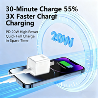 Chargeur USB-C GaN portable transparent Tommox 20W, adaptateur de charge rapide PD pour smartphone, chargeur pour iPhone, iPad, Galaxy S10