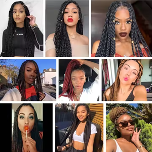 Trecce Sintetiche Jumbo ad Alta Temperatura per Donne, Estensioni per Capelli <span class=keywords><strong>Colorate</strong></span>, Stile Naturale, Box Twist a Trama Singola - Product Image 6