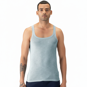 Camisetas sin mangas para hombre, estilo urbano, transpirables, 100% algodón, corte ajustado, dobladillo recto, con opciones personalizables OEM - Product Image 1