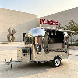 Chariot de restauration rapide pour hot-dogs en acier inoxydable de qualité allemande, personnalisé, mobile, entièrement équipé - Product Image 1
