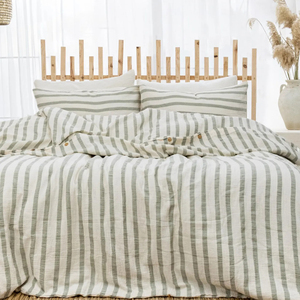 Housse de couette en mousseline certifiée GOTS, ensemble de linge de lit en gaze de luxe, ensemble de housse de couette en mousseline biologique - Product Image 3