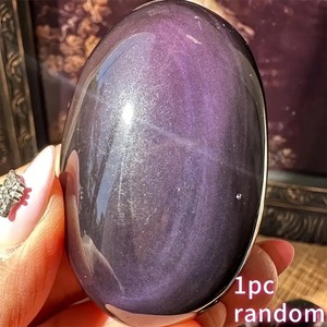 Œuf de pierre précieuse naturelle en obsidienne colorée en forme de cœur, pour la décoration intérieure et la lithothérapie - Product Image 3