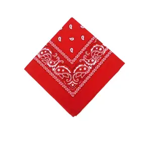 Pañuelo cuadrado de poliéster para mujer, Bandana roja de 55cm x 55cm, pañuelo para la cabeza para chica Rock