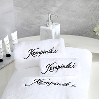Luxury 5 Star Hotel White 100% Cotton Face Hand Bath Towels Set for Hotel Spa With Customized Logo