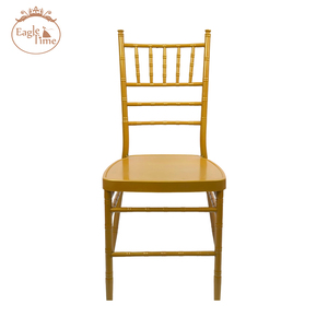 Yeni varış ucuz düğün Tiffany altın sandalyeler altın beyaz yastık Metal istiflenebilir Chiavari yemek olay ziyafet sandalye - Product Image 2