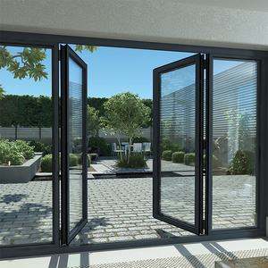 Porte en aluminium moderne à prix avantageux, design pour intérieur, cuisine, chambre, porte à double battant, cadre en aluminium, porte en verre à vendre - Product Image 3