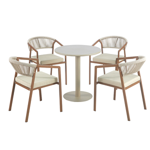 Factory Promotion Outdoor Metal Frame <b>Dining</b> Set Garden Rope Woven Leisure Armchair Villa Courtyard Furniture - Product Image 2
