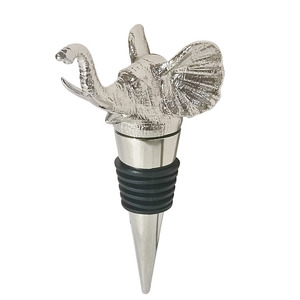 Vente en gros Bouchons de vin éléphant en métal personnalisés Bouchon de bouteille de vin de Noël en caoutchouc et silicone - Product Image 1
