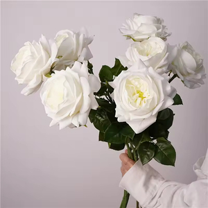 Nuevas Rosas Artificiales Juliet Real Touch, Rosas de Color Rosa Intenso para Arreglos Florales, Tallos de Rosa de Látex - Product Image 3