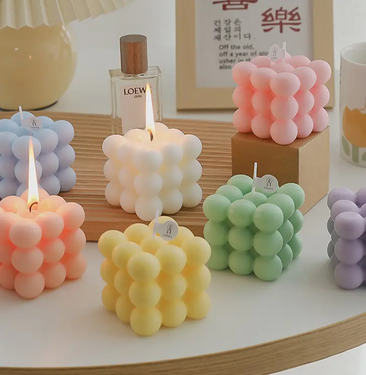 Wholesale Hand Gifts Creative Home Decoration Set Shooting Props Rubik's Cube Scented Candles