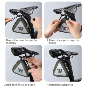 WEST BIKING 2 en 1 Mini sac de selle de vélo réfléchissant Compact Portable sac de queue de vélo multifonctionnel Triangle sac à bandoulière - Product Image 5