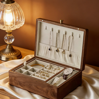 Boîte de rangement de bijoux en bois de luxe en gros avec plateau amovible, organisateur multi-compartiments pour montres et colliers, idéal pour la maison et les cadeaux
