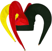 Chapeau de clown farceur coloré avec des clochettes, couvre-chef de costume d'arlequin multicolore pour carnaval/cirque/mascarade/Halloween/spectacles