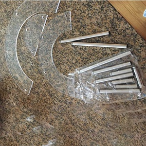 Bolo <span class=keywords><strong>Display</strong></span> Stand Sobremesa Casamento Snack <span class=keywords><strong>Rack</strong></span> Cupcake Titular Semicircular Festa Transparente Servir Platter Acrílico 3 Tiers - Product Image 3