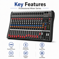 Console de mixage audio analogique professionnelle 16 canaux avec égaliseur 3 bandes et effets intégrés pour DJ, scène, enregistrement sonore en direct, karaoké, sonorisation