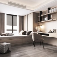 Modernes Tatami-Bett mit Integriertem Schrank-Design für Kinderzimmer, Massivholz Multifunktionaler Schreibtisch-Bett mit Großem Stauraum für Hotels