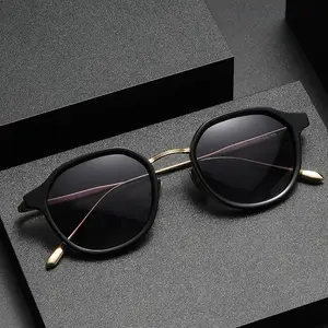 Gafas de Sol de acetato de titanio de gama alta con logotipo personalizado hecho a mano de alta calidad 2024, gafas de sol polarizadas de lujo para ciclismo UV400