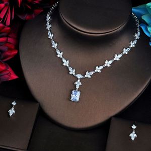 HIBRIDE Brilliant Cubic Zirconia Blue Dubai Bridal Jewelry Sets for Women Wedding Accessories Fashion Jewelry GiftsN-517 - Product Image 3