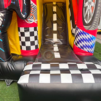 Château gonflable Red Lightning McQueen avec toboggan, voitures de course, château gonflable avec parcours d'obstacles amusant