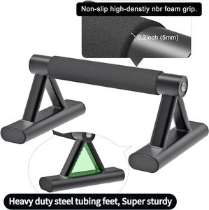 Wellshow Parallette piso entrenamiento Push Up manijas antideslizantes Pushup barras Handstand barras para Calisthenic Fitness tubo de acero resistente - Product Image 3