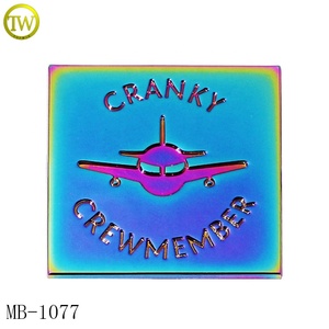Wholesale Small Handmade logo Shoes Tags rainbow Color Purse Hardware Metal Alloy Name <strong>Label</strong> Plate <strong>for</strong> <strong>Suitcase</strong> - Product Image 4