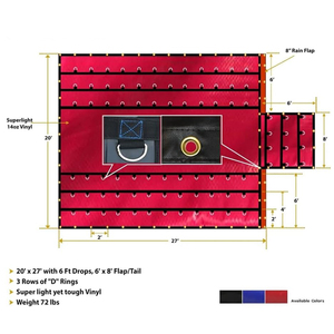 Bâche en bois <span class=keywords><strong>ultra</strong></span> légère sur mesure 16' X 27' (4' de descente) Haute résistance à la déchirure Imperméable Bâches en bois pour camion à plateau remorque - Product Image 2