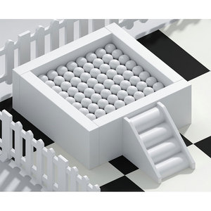 Área de Juegos Interior para Niños con Bloques Suaves de Plástico Blanco para Uso Doméstico - Product Image 4
