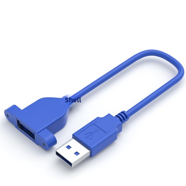 USB 3.0 Extension Cable Male-to-Female Nut Ear-Style Mounting for Mice Keyboards Computer Outlets