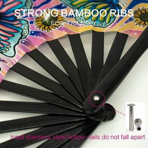 Éventails pliants personnalisés en bambou, réactifs aux <span class=keywords><strong>UV</strong></span>, grand format, 13 pouces, Guan Sen GSHF111, écologiques, fabriqués au Hunan, vente en gros - Product Image 4