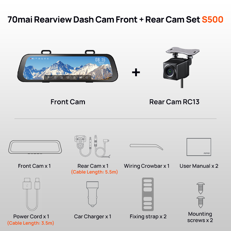 70mai Rear Camera RC13 - Backup for 70mai Dash Cam S500