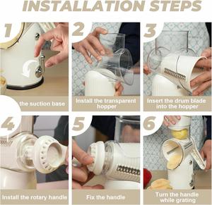 Kitchen 1 Manual Stainless Steel <b>Drum</b> Rotary Cheese Grater Mandoline Vegetable Cutter Potato Slicer Food Chopper Safe Food - Product Image 3