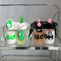Seaygift été mode créatif Split entrepôt Double paille boisson gobelets en plastique 860ml sport bouteille d'eau en plastique