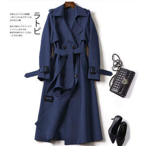 Manteau <span class=keywords><strong>trench</strong></span> pour femme de style britannique de haute qualité 2026, mi-long, couleur unie - Product Image 2