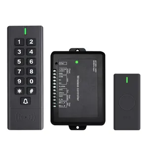 Secukey NEW Product Battery Powered Access Control System Wireless RFID Keypad Reader with Controller and Push Button