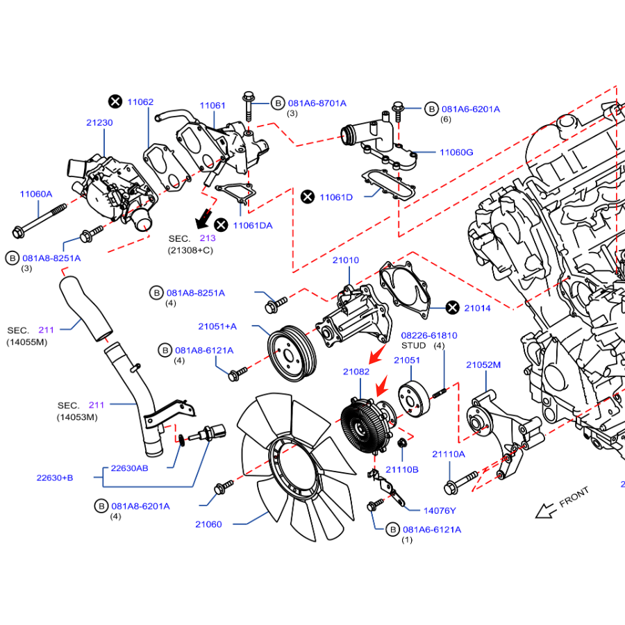 Genuine Premium Engine Fan Coupler 21082-5X21A for Nissan