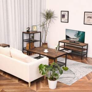 Support <span class=keywords><strong>TV</strong></span> industriel de <span class=keywords><strong>100cm</strong></span> de largeur, console <span class=keywords><strong>TV</strong></span> vintage facile à assembler pour téléviseurs dans le salon, la salle de divertissement et le bureau - Product Image 6