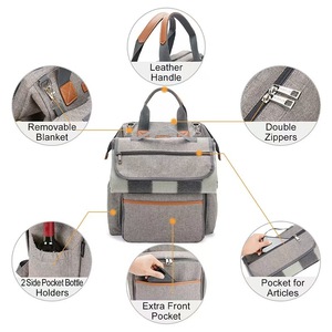 Viaje al aire libre portátil plegable de gran capacidad multifuncional mamá bebé pañal <span class=keywords><strong>cama</strong></span> mochila bolsa de aislamiento bolsa de refrigeración - Product Image 3