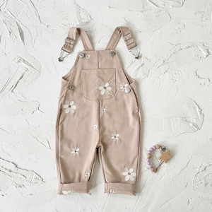 Overall Denim Motif Bunga Bordir Musim Panas 2025 untuk Bayi dan Anak Kecil, Overall Kasual Versi Korea untuk Bayi - Product Image 6