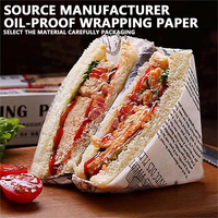 Papier sulfurisé personnalisé résistant à la graisse pour hamburgers, sandwichs, pains, impression de logo résistant à la graisse