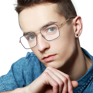 Lunettes Optiques Vintage Tendance pour Hommes avec Technologie Anti-Lumière Bleue, Monture Métallique Solide à Double Pont, Monturas Opticas Bleues - Product Image 5