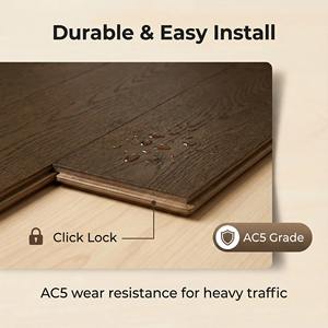 <span class=keywords><strong>Parquet</strong></span> massif en chêne français multicouche résistant à l'usure, à lattes moyennes, avec système <span class=keywords><strong>de</strong></span> clic et classe AC5, idéal pour les hôtels - Product Image 3